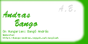 andras bango business card