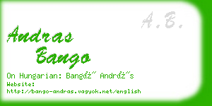 andras bango business card